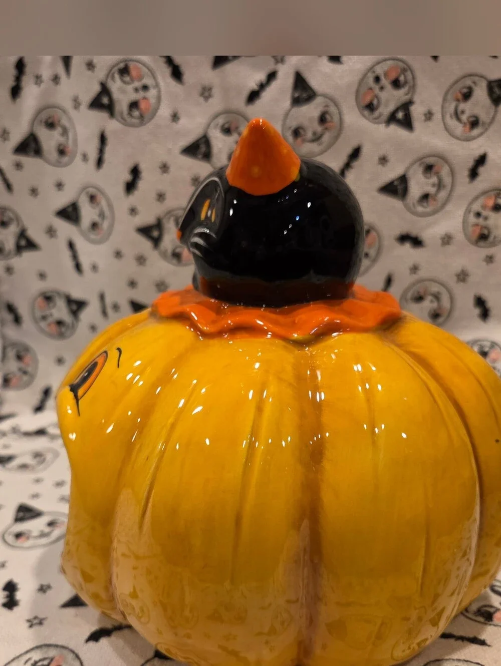 Johanna Parker black cat Pumpkin Big Mouth Bowl - 2026 new candy dish Halloween